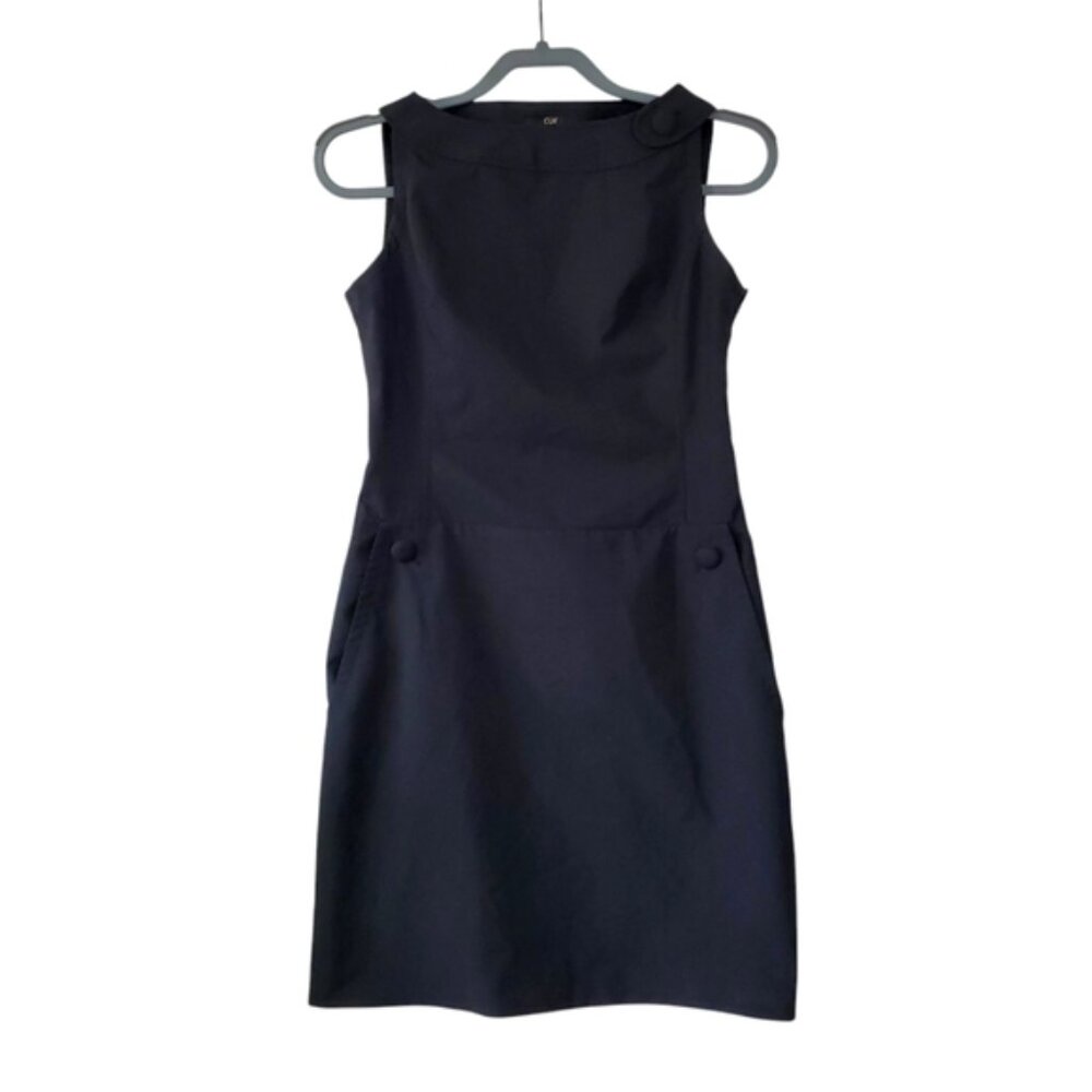 Cue Australia Retro Mod Pinstriped Quiet Luxury Dress S